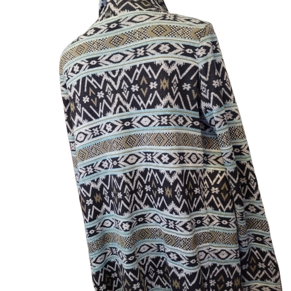 Billabong Open Front Waterfall Cardigan Sweater Geometric Print Large - Picture 5 of 5